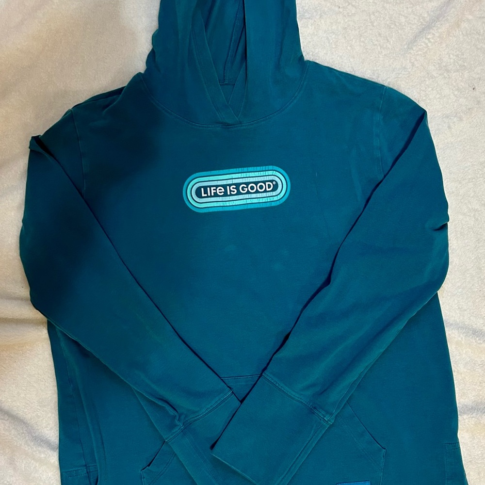 Life is Good Teal Hoodie